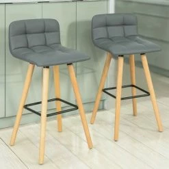 SoBuy Set Of 2 Kitchen Breakfast Barstool With PU Leather FST50-HG FST50-HGx2