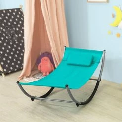 SoBuy Outdoor Children Kids Rocking Hammock Sun Longer Blue,KMB04-B 8 SoBuy Outdoor Children Kids Rocking Hammock Sun Longer Blue,KMB04-B -SOBUY Shop 8656883 4
