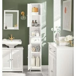 SoBuy Freestand Cabinet Storage 2 Shutter Doors And 1 Drawer Cupboard,FRG236-W -SOBUY Shop 8842896 3