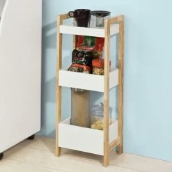 SoBuy 3 Tiers Bathroom Shelf Storage Display Shelf Rack Organizer Shelving Unit FRG226-WN -SOBUY Shop 9298286 4