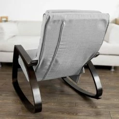 SoBuy Relax Rocking Chair Lounge Chair With Adjustable Footrest And Removable Side Bag FST20-HG -SOBUY Shop 9298288 4
